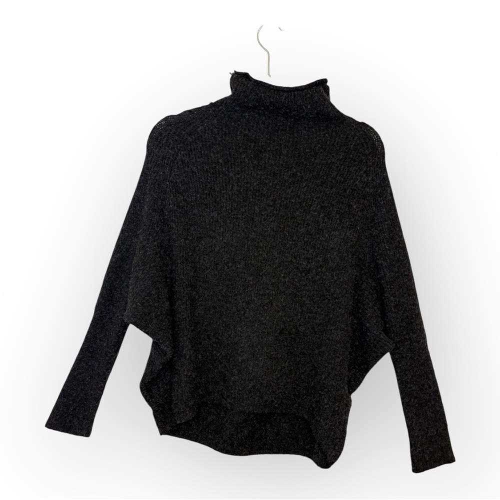 Lou & Grey for LOFT Charcoal Dolman Turtleneck Sweater Minimalist Knit XS